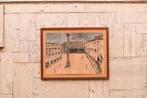 Scuola italiana (XX), Firmato E. Foggi - Roma piazza Colonna, Antiek en Kunst, Kunst | Schilderijen | Klassiek