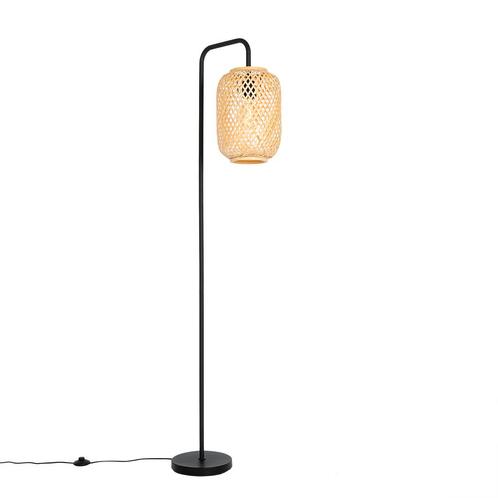 Smart vloerlamp bamboe incl. Wifi ST64 - Yvonne, Huis en Inrichting, Lampen | Vloerlampen, Nieuw, 150 tot 200 cm