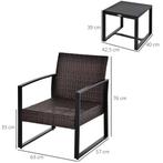 TRUUSK Polyrattan Tuinset Voor 2 Personen Balkonmeubilair Me, Verzenden, Nieuw