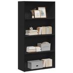 vidaXL Boekenkast 80x30x152 cm bewerkt hout zwart, Huis en Inrichting, Kasten | Boekenkasten, Minder dan 50 cm, Verzenden, 75 cm of meer