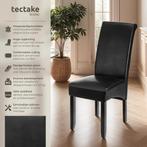Eetkamerstoelen - Set van 4 - Kunstleer - Zwart - Tectake®, Huis en Inrichting, Stoelen, Verzenden, Zo goed als nieuw