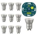 Set van 10 Lybardo LED spots GU10 + Lybardo LED eco+ dimmer, Verzenden, Overige typen, Nieuw, Bajonetsluiting