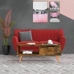 vidaXL Salontafel 100x49,5x43 cm bewerkt hout gerookt, Huis en Inrichting, Tafels | Salontafels, Minder dan 50 cm, 100 tot 150 cm