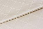 Fantastic satin fabric with beige background and cream trims