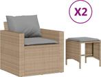 vidaXL 4-delige Loungeset met kussens poly rattan beige, Tuin en Terras, Tuinsets en Loungesets, Ophalen of Verzenden, Nieuw