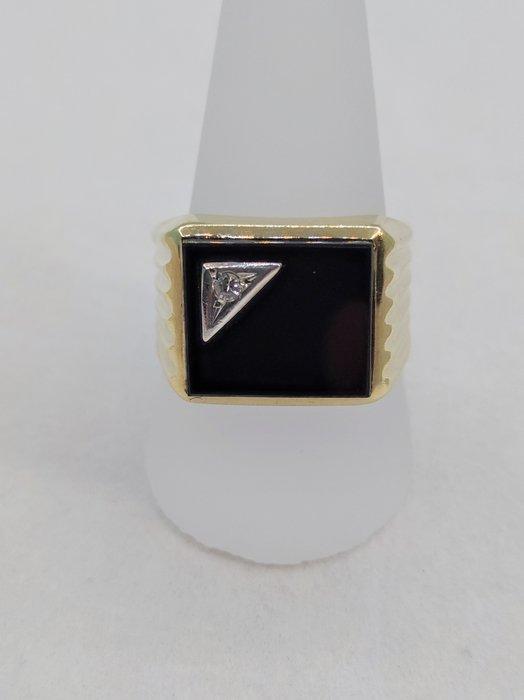 Zonder Minimumprijs - Zegelring - 8 karaat Geel goud Onyx, Sieraden, Tassen en Uiterlijk, Antieke sieraden