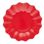8x Rode diepe wegwerp bordjes van karton 21 cm - Bordjes, Verzenden, Nieuw