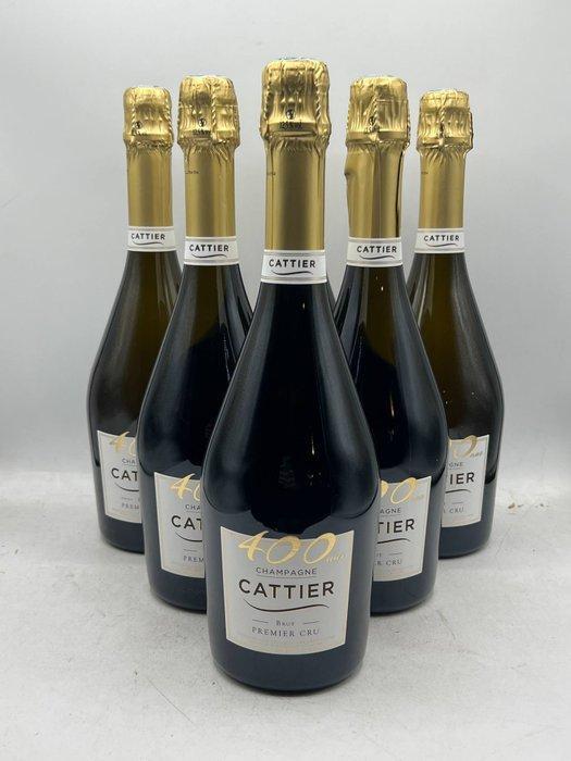 Cattier, Brut 400 ans - Champagne Premier Cru - 6 Flessen, Verzamelen, Wijnen