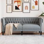 vidaXL Chesterfieldbank Geruit Lichtgrijs 182.5 x 74.5 x, Huis en Inrichting, Verzenden, Nieuw, Stof, Minder dan 150 cm