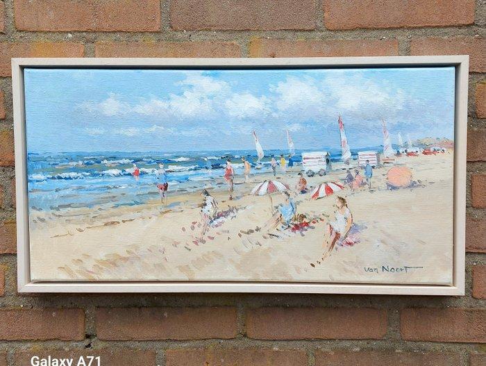 Van Noort (XX-XXI) - Zonnig strandgezicht Zandvoort, Antiek en Kunst, Kunst | Schilderijen | Klassiek