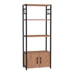 Keukenkast Arhuni 139x56x30 cm zwart en eikenkleurig [en.cas, Huis en Inrichting, Verzenden, Nieuw