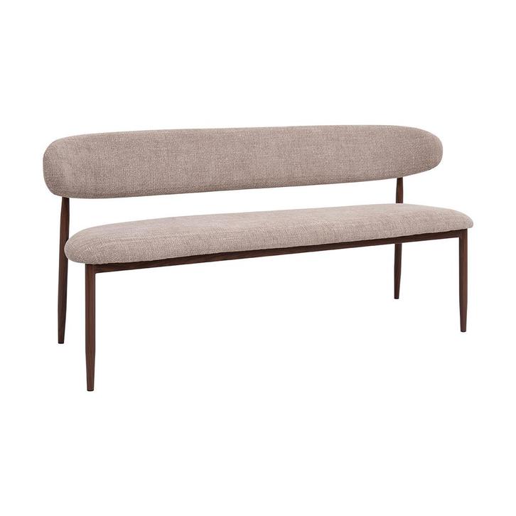 *WOONWINKEL* Eetkamerbank Walnoot Beige 180 Cm, Huis en Inrichting, Banken | Bankstellen, Nieuw, Stof, Verzenden