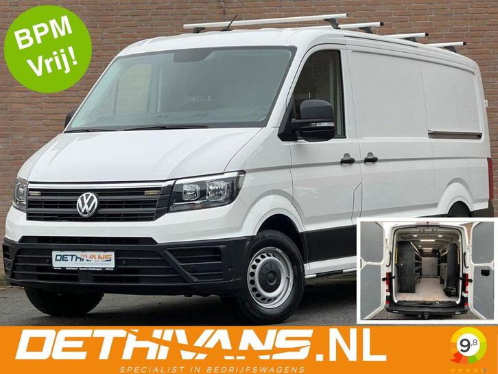 Volkswagen Crafter 2.0TDI 140PK L3H2 / Complete Inrichting /, Auto's, Bestelauto's, Onderhoudsboekje, Lease, Zwart, Handgeschakeld