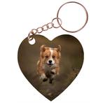 Sleutelhanger hartje 5x5cm - Welsch Corgi Pembroke Hond Renn, Nieuw, Ophalen of Verzenden