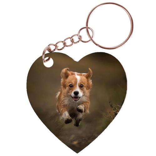 Sleutelhanger hartje 5x5cm - Welsch Corgi Pembroke Hond Renn, Verzamelen, Sleutelhangers, Nieuw, Ophalen of Verzenden