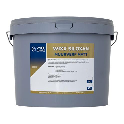Wixx Siloxan Buitenlatex Matt RAL 7035 | Lichtgrijs 5L, Doe-het-zelf en Verbouw, Verf, Beits en Lak, Nieuw, Verzenden