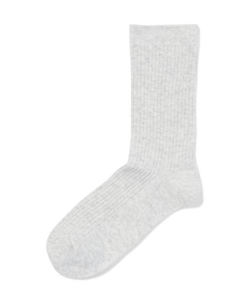 HEMA Damessokken rib lichtgrijs 2+1 gratis, Kleding | Dames, Sokken en Kousen, Nieuw, Verzenden