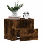 vidaXL Nachtkastjes 2 st wandgemonteerd 45x30x35 cm gerookt, Huis en Inrichting, Verzenden, Nieuw, Hout
