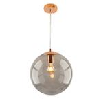 Bol hanglamp Dolf, koper ophangpendel, rookglas, 30cm, Design, Nieuw, Ophalen of Verzenden, Glas