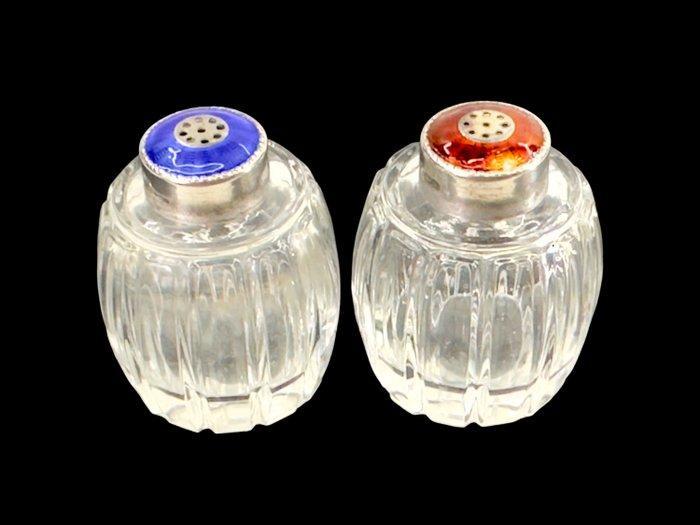 MEKA Denmark - Zout- en pepervaatjes (2) - 925 Sterling, Antiek en Kunst, Antiek | Meubels | Stoelen en Banken