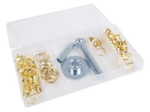 Zeilringen set - 100 stuks + gereedschap, Doe-het-zelf en Verbouw, Hang- en Sluitwerk, Overige typen, Nieuw, Koper of Messing
