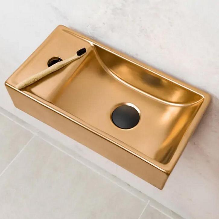 Fontein Links AquaSplash Ruby 40x22 cm Mat Rose Goud, Doe-het-zelf en Verbouw, Sanitair, Ophalen of Verzenden