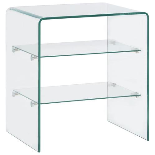 vidaXL Salontafel 50x40x56 cm gehard glas, Huis en Inrichting, Tafels | Salontafels, 50 tot 100 cm, Nieuw, Minder dan 50 cm, Glas