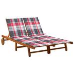 vidaXL Ligbed 2-persoons met kussens massief acaciahout, Tuin en Terras, Ligbedden, Verzenden, Nieuw