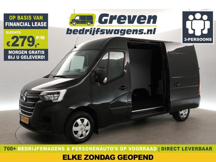 Renault Master 2.3 dCi 150PK L2H2 | 3-Zits | Clima |, Auto's, Bestelauto's, Te koop, Handgeschakeld, Financial lease, Diesel, Zwart