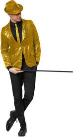 2dekans | dressforfun - Paillettenjas heren goud L -, Ophalen of Verzenden, Zo goed als nieuw