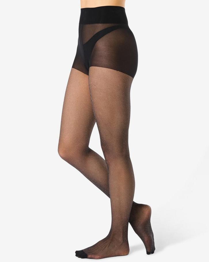 HEMA Dames fashion netpanty glitter zwart, Kleding | Dames, Overige Dameskleding, Nieuw, Verzenden