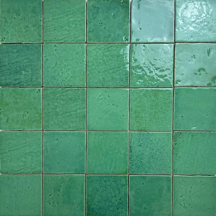 Wandtegel menorca lake groen vintage craquele 10x10, Doe-het-zelf en Verbouw, Tegels, Wandtegels, Nieuw, 10 m² of meer, Keramiek