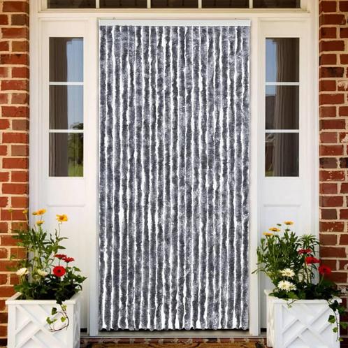 vidaXL Vliegengordijn 90x220 cm chenille zilverkleurig, Huis en Inrichting, Stoffering | Gordijnen en Lamellen, Nieuw, Verzenden