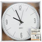 Benson Stijlvolle zilveren wandklok - Ø30 cm - Minimalist.., Huis en Inrichting, Woonaccessoires | Klokken, Ophalen of Verzenden