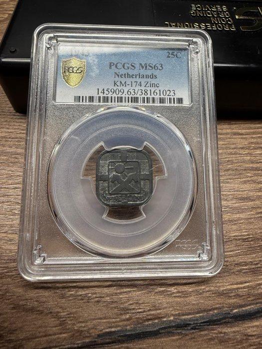 Nederland. 25 Cents 1943 (Zonder Minimumprijs), Postzegels en Munten, Munten | Nederland