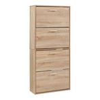 Schoenenkast Sykkylven 4 kleppen sonoma eiken 134x60x24 cm [, Huis en Inrichting, Verzenden, Nieuw