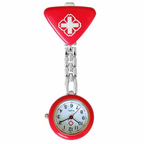 Fako® - Verpleegstershorloge - Driehoek - Rood, Sieraden, Tassen en Uiterlijk, Horloges | Dames, Verzenden