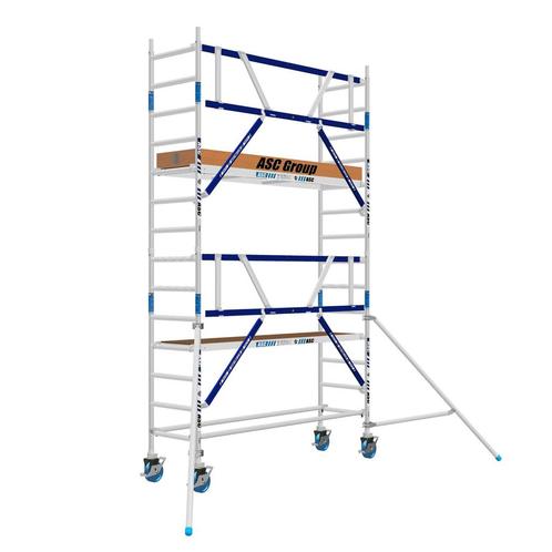 AGS Pro rolsteiger ASC 75 x 250 x 5,2wh enkelzijdig, Doe-het-zelf en Verbouw, Steigers, Rolsteiger of Kamersteiger, Nieuw, 5 meter of hoger