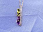 Ketting met hanger - 14 karaat Geel goud - 0.82ct. tw.