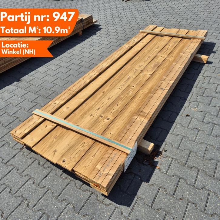 Thermo Vuren Geborstelde Plank 3000x140x18mm, Doe-het-zelf en Verbouw, Platen en Panelen, Ophalen of Verzenden