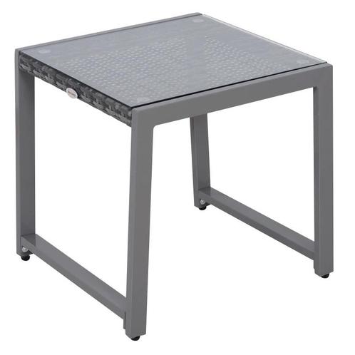 TRUUSK Tuintafel Tuinbijzettafel Tuinmeubelen Met Gehard Gla, Tuin en Terras, Overige Tuin en Terras, Nieuw, Verzenden