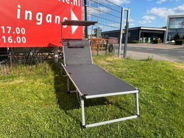 Opvouwbare Ligstoel met Verstelbaar Zonnescherm en Hoofdkuss beschikbaar voor biedingen