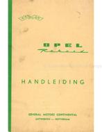 1963 OPEL REKORD INSTRUCTIEBOEKJE NEDERLANDS