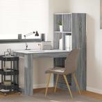 vidaXL Bureau met plank Grijs Sonoma 122 x 67 x 145 cm, Huis en Inrichting, Bureaus, Verzenden, Nieuw