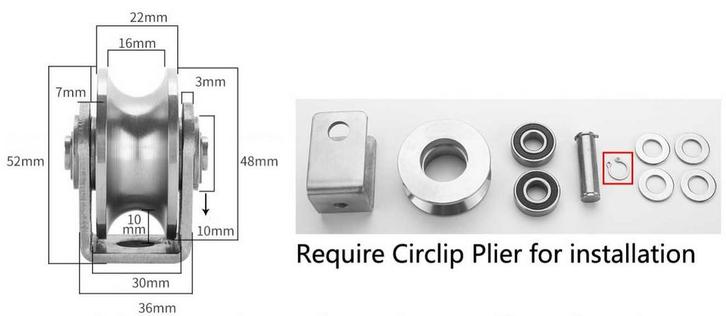 Rvs Katrol met u-beugel - 304, Doe-het-zelf en Verbouw, IJzerwaren en Bevestigingsmiddelen, Verzenden