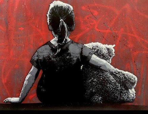 Jef Aérosol (1957) - Là-Bas, Antiek en Kunst, Kunst | Schilderijen | Modern