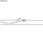 Zilveren rhodium verstelbare rope ketting 40-45 cm, Verzenden, Nieuw, Zilver