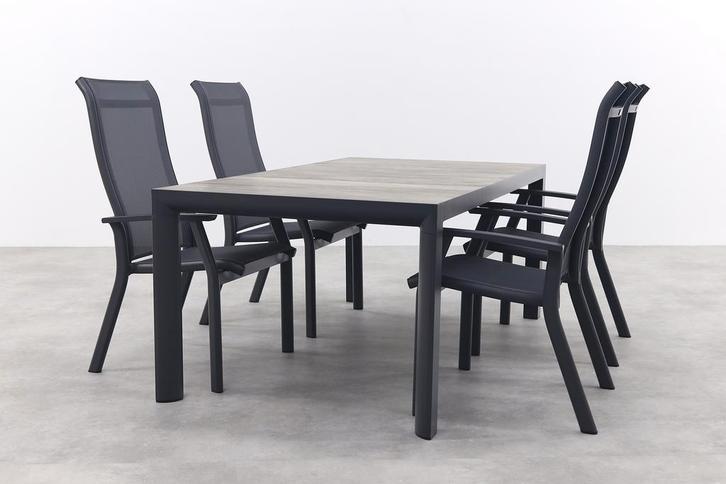 Madino Excellent/Kings verstelbare tuinset antraciet -, Tuin en Terras, Tuinsets en Loungesets, Tuinset, Nieuw, Overige materialen