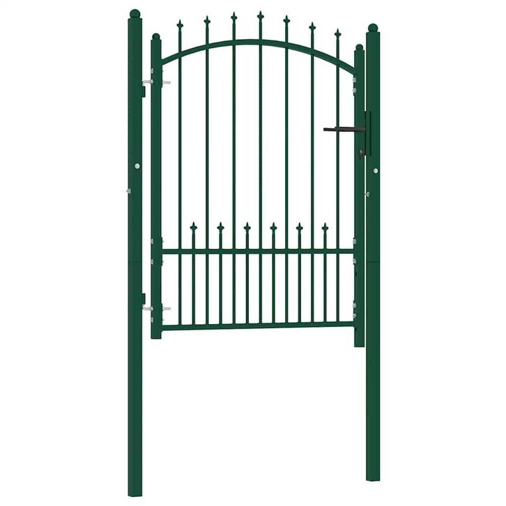 vidaXL Hekpoort Emmen met stalen pinnen 104x109,5 cm groen, Tuin en Terras, Tuinpoorten, Nieuw, Verzenden