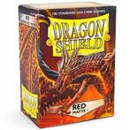 100 Card Sleeves Standaard Dragonshield Rood Matte, Verzenden, Nieuw